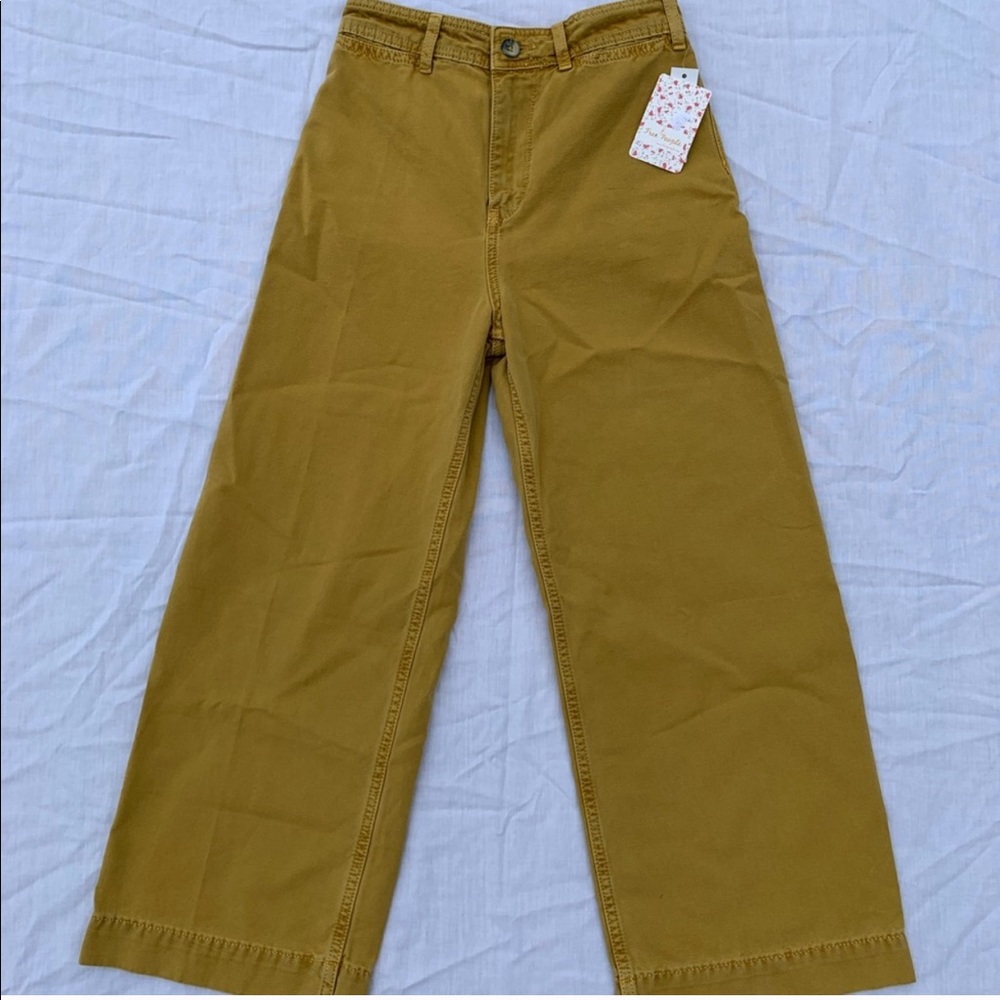 NWT Free People Mustard Crop Patty Pant